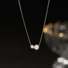 Stering Silver Two Pearl Necklace Pendant for Women Jewelry Collarbone Chain Gift Accessories - Image 4