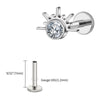 Titanium Starburst Half with CZ Cartilage Earring Piercing 16G Star Helix Tragus Labret Stud Body Jewelry - Image 11