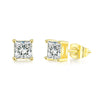 Square Cubic Zirconia Stud Earrings in Gold-Tone or Silver-Tone - Image 7