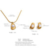Tiger Stone Imitation Pearls Geometric Pendant Necklace Earrings Set for Women Jewelry - Image 6