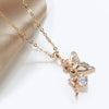 Angel Pendant Necklaces For Women Rose Gold Color With Shiny Zircon Pendant Daily Jewelry - Image 4