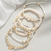 Five-Piece Resin Bead Bracelet Set with Round Charms and Elastic Bands - Image 20