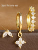 Star Flower and Bow Hoop Earring Set with Crystal Accents in Gold-Tone or Silver-Tone - Image 11