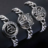Medieval Norse Viking Rune Wolf Bracelet Man Stainless Steel Valknut Witch Knot Compass Bracelet for Men Scandinavian Jewelry - Image 1