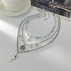 Stainless Steel Spiral Pendant Necklace with Layered Chain and Star Charm - Image 5