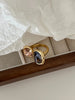 Geometric Open Ring with Contrasting Clear Stone Details - Image 27
