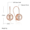 Rose Gold Color Big Glossy Ball Drop Earrings For Women Simple Zircon Accessories Ethnic Bride Wedding Jewelry - Image 2