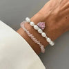 2Pcs/Set Elegant Imitation Pearl Crystal Chain Bracelets for Women Shinny Rhinestone Heart Pendant Bracelet Jewelry Gift - Image 2