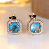 Crystal Round Stone Clip Earrings For Women Rose Gold Silver Color White Green Blue Zircon Jewelry Simple Gifts - Image 12