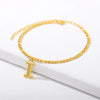 Vintage 26 Initial Letter Pendant Cuban Chain Anklet Gold Plated Leg Ankle Bracelets For Women - Image 18
