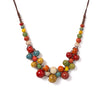 Colorful Handmade Ceramic Bead Necklace Adjustable Boho - Image 11