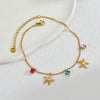Seaside Holiday Stainless Steel Starfish Multi-element Colored Zircon Anklet Women Girl Vacation Jewelry Gift - Image 3