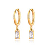 Stainless Steel Geometric Square Hoop Earrings Sparkling Cubic Zirconia Crystal Earrings Jewelry For Women - Image 18