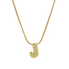 Cute English Letter Initial Necklace Gold Plated Zircon Paved Necklace Puffy Bubble Letter Necklace for Women - Image 21