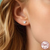 Silver Mini Heart Stud Earrings Platinum Plated Simple Glossy Earrings for Women Sweet Jewelry Gift - Image 4