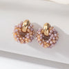 Boho Elegant round Crystal Beads Drop Earrings for Women Geometric Dangle Summer Beach Party Jewelry - Image 2