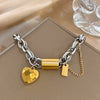 Heart Detail Necklace or Bangle in Two-Tone Stainless Steel Style - Image 24