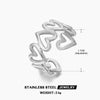 Hollow Heart Open Ring in Stainless Steel Adjustable - Image 24