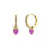 Rhinestone Small Circle Hoop Earrings Candy Color Heart Pendant Piercing Earrings for Women Gold plated Huggies Jewelry - Image 7