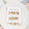 6 Pairs Korean Metal Start Heart Circle Small Earrings For Women Black Heart Enamel Earrings Sweet Jewelry - Image 9