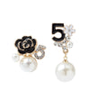 Skeds Korean Style 5 Numbers Pearl Crystal Flower Earrings For Women Camellia Elegant Lady Party Jewelry Ear Rings - Image 5