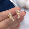 Small Fresh Leaves Earrings with CZ Stone Aesthetic Jewelry for Women Silver Color Earrings Wedding Accessories - Image 8