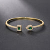 Green/White/Blue Cubic Zirconia Cuff Bracelet Bangle for Women Good Quality Female Hand Jewelry - Image 11