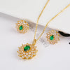 Retro Classic Temperament Women's Snowflake Set Zircon Crystal Pendant Necklace Earrings with Snowflake - Image 3