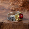 Thai Silver Mens Rings Vintage Punk Style Hip Hop Pythons Snake Eye Unique Crafts Red Ring Opening Adjustable Jewelry - Image 4