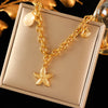 316L Stainless Steel Metal Double Chain Starfish Shells Pendant Necklace Pvd Plated Jewelry Women - Image 11