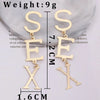 Vintage Metal Letter Statement Earrings for Women Exaggerate Punk English Alphabet Sex Dangle Drop Earrings Jewelry Gift - Image 7