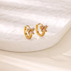 Zircon Hoop Earrings for Women Gold Color Stainless Steel Butterfly Heart Snake Earring Party Wedding Jewelry Gif - Image 4