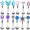 3PCS Heart Eyebrow Piercing Set Crystal Curved Barbell Piercing Flower Rook Earring Bulk CZ Star Eyebrow Ring Pack Daith Earring - Image 1