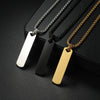Stainless Steel Punk Square Pendant Necklace for Men Women Blank Bar Couples Necklaces Birthday Christmas Jewelry Gift - Image 1