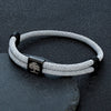 Handmade Navy Blue Braided Rope Bracelet Stainless Steel The Tree of Life Square Bracelets for Men Women Couple Jewelry - Image 3