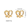 Lovely Knotted Heart Shape Stud Earrings for Women Girls Cute Gold Plated CZ Zirconia Bowknot Tiny Earrings Sweet Jewelry - Image 7