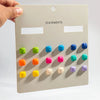 Cute 9Pairs/set Colorful Small Acrylic Curved Rectangle Earrings for Women Girls Star Square Round Earrings Jewelry - Image 11