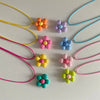 Sweet Colorful Flower Pendant Necklace for Women Girl Floral Design Rope Chain Chokers Jewelry Gift - Image 2