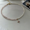 Crystal Heart Pendant Choker Necklace with Tassel Drop - Image 5