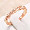 Fancy Women's Finger Ring Twist Band with Sparkling Cubic Zirconia Wedding Engagement Rings Versatile Jewelry - Image 2