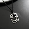 Spiral Pendant Necklace with Leather Cord in Round or Square Shapes - Image 17