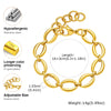 Stainless Steel Oval Chain Bracelet for Women, Gold Plated Chunky Link Bracelet Wristband, Jewelry - Image 5