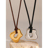 Geometric Pendant Necklace with Wax Cord and Metal Finish Options - Image 31