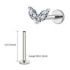Titanium Tiny Double Marquise CZ Labret Stud Earring 16G Heart CZ Cartilage Helix Tragus Conch Piercing - Image 7