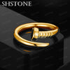 Gold Bending Nail Adjustable Rings For Women Man Bridal Birthday Wedding Party Charm Jewelry Gift - Image 2