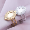 1/2pcs Mix Silver/Gold Color Oval Flower Sun Ring Stainless Steel Rings For Women Men Accessories Round Blank Cobochons Settings - Image 28