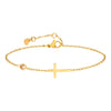 Birthstone Zirconia Thin Chain Link Cross Bracelet Stainless Steel Women's Adjustable Link Stacked Layered Chain Bracelets - Image 26