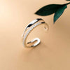 Silver Double Geometry zircon Ring For Women Jewelry Finger Adjustable Open Ring For Party Birthday Gift - Image 3