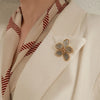 Women Transparent Flower Rhinestone Brooch Jewelry Elegant Crystal Brooches Pins Badges Plant Pin Gift - Image 2