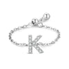 Silver 26 English Letters Adjustable Chain Finger Rings For Women Wedding Anniversary Jewelry - Image 27